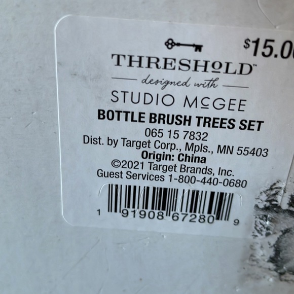 Threshold Studio McGee Bottle Brush Tree Set New in Box - Picture 5 of 5
